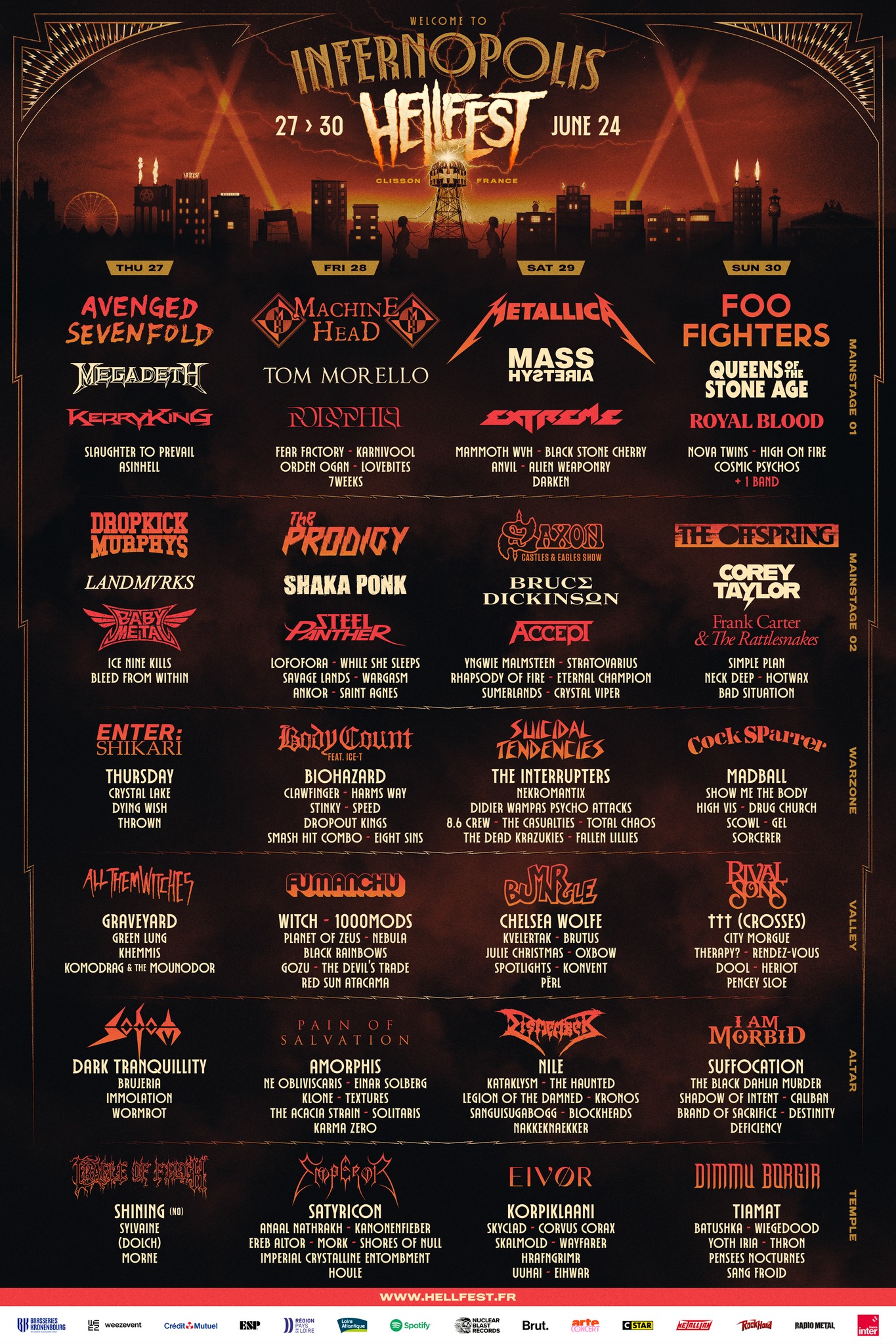 hellfest 2024 line up 29 05 2024